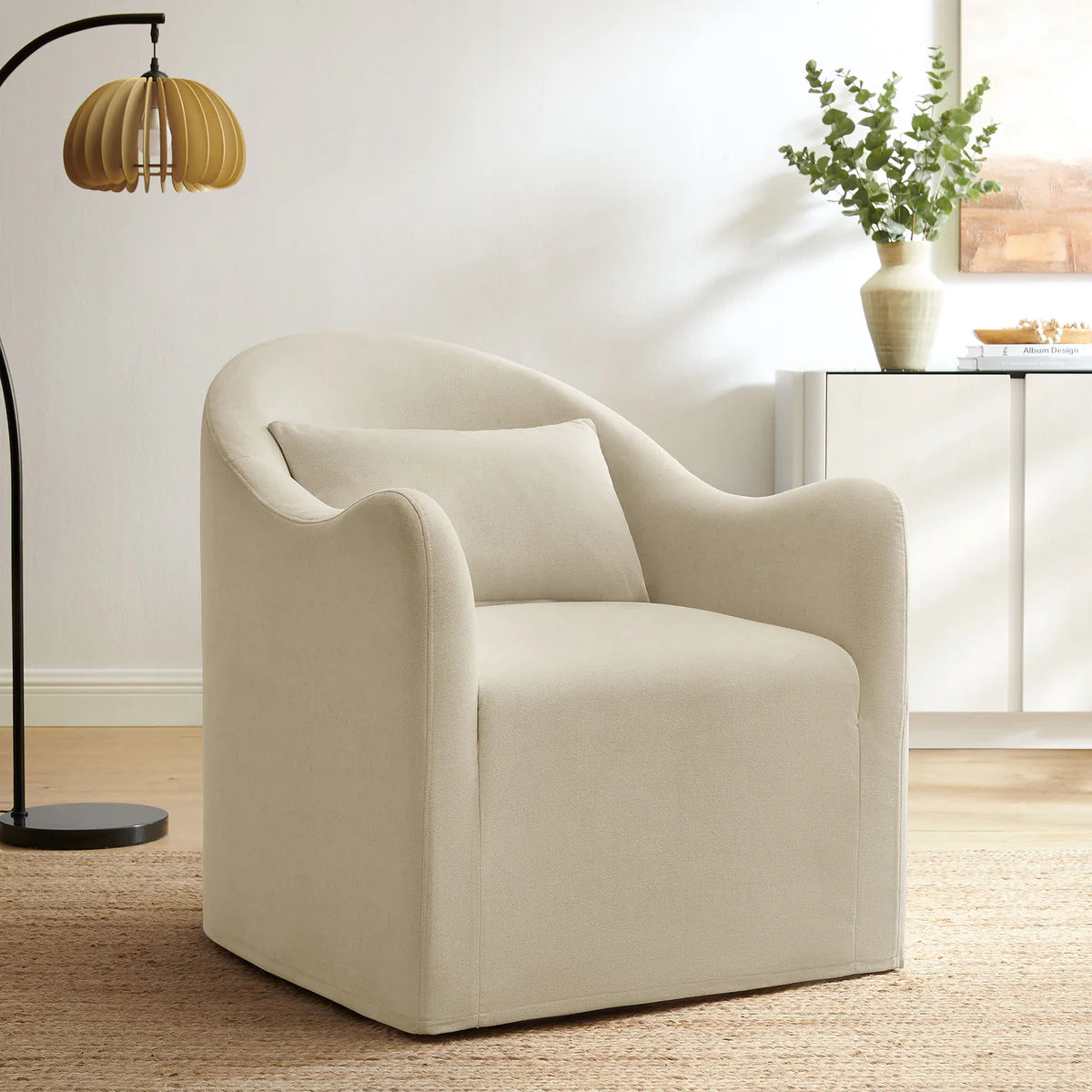 Bardot Slipcovered Linen Blend Upholstered Accent Chair