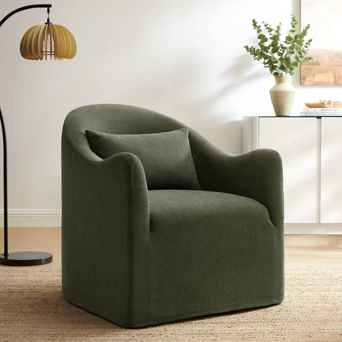 Bardot Slipcovered Linen Blend Upholstered Accent Chair