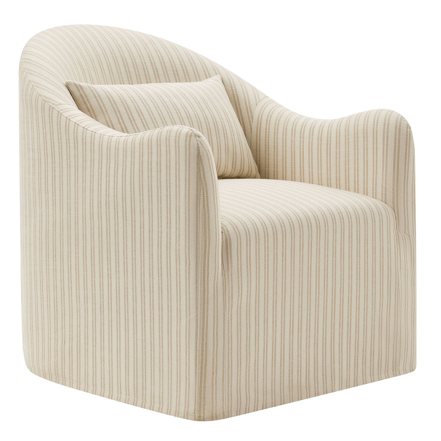 Bardot Slipcovered Striped Upholstered Accent Chair