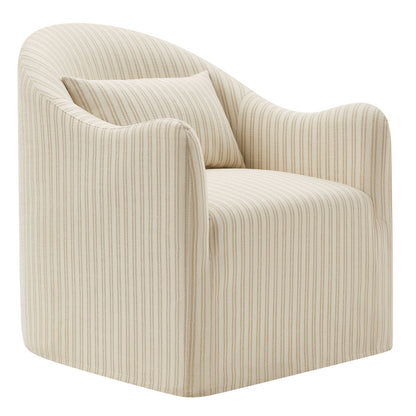Bardot Slipcovered Striped Upholstered Accent Chair