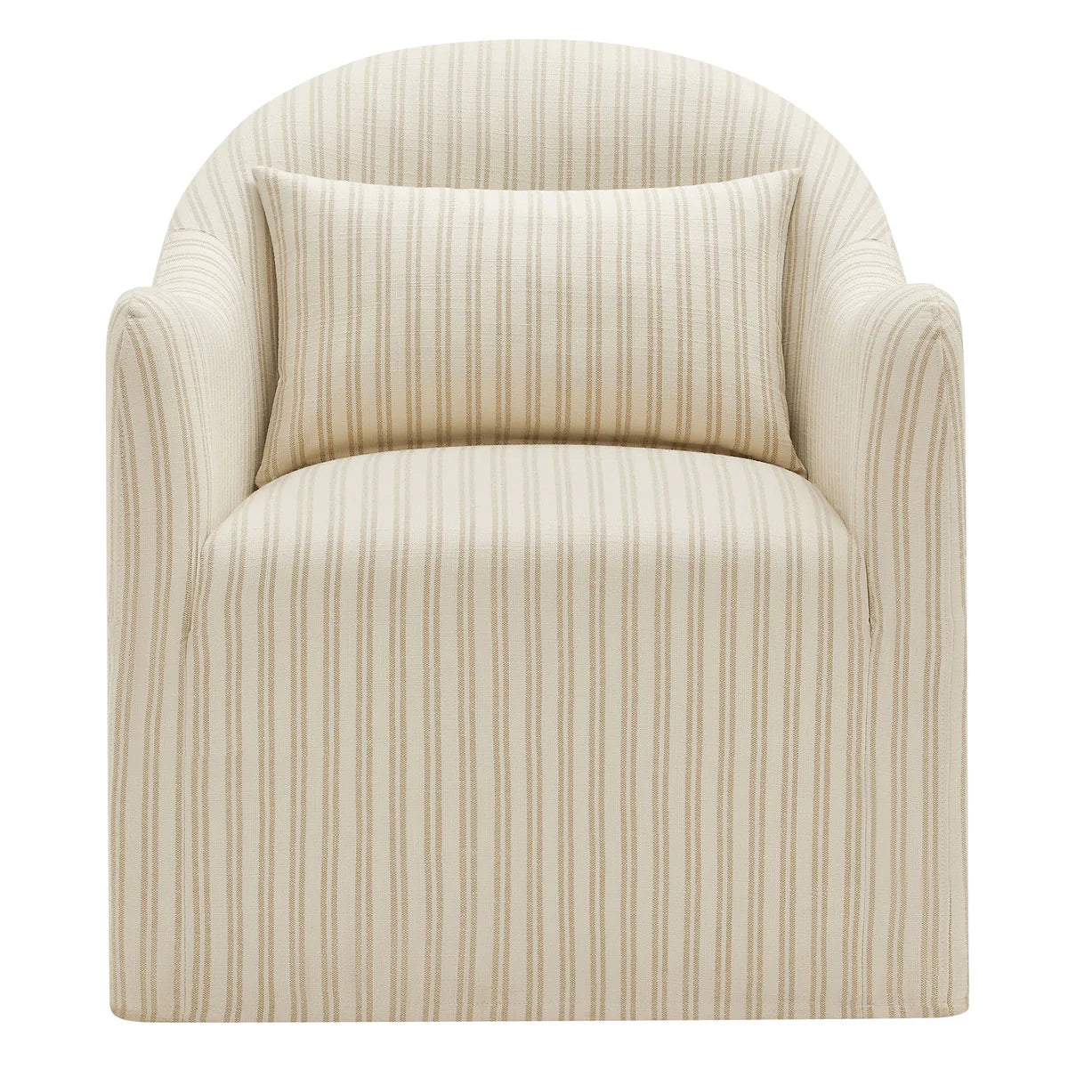 Bardot Slipcovered Striped Upholstered Accent Chair