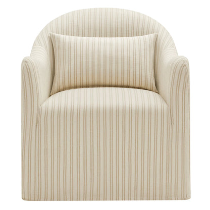 Bardot Slipcovered Striped Upholstered Accent Chair