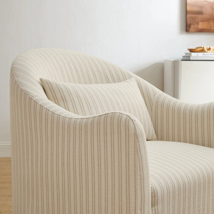 Bardot Slipcovered Striped Upholstered Accent Chair