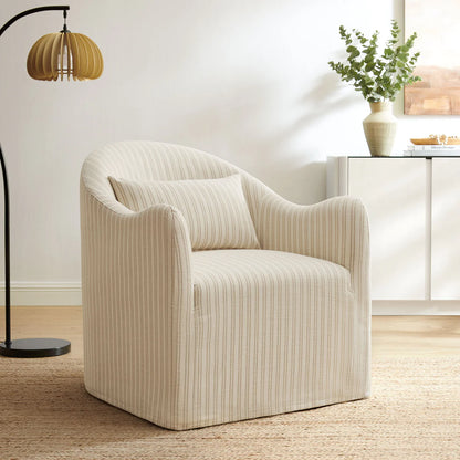 Bardot Slipcovered Striped Upholstered Accent Chair