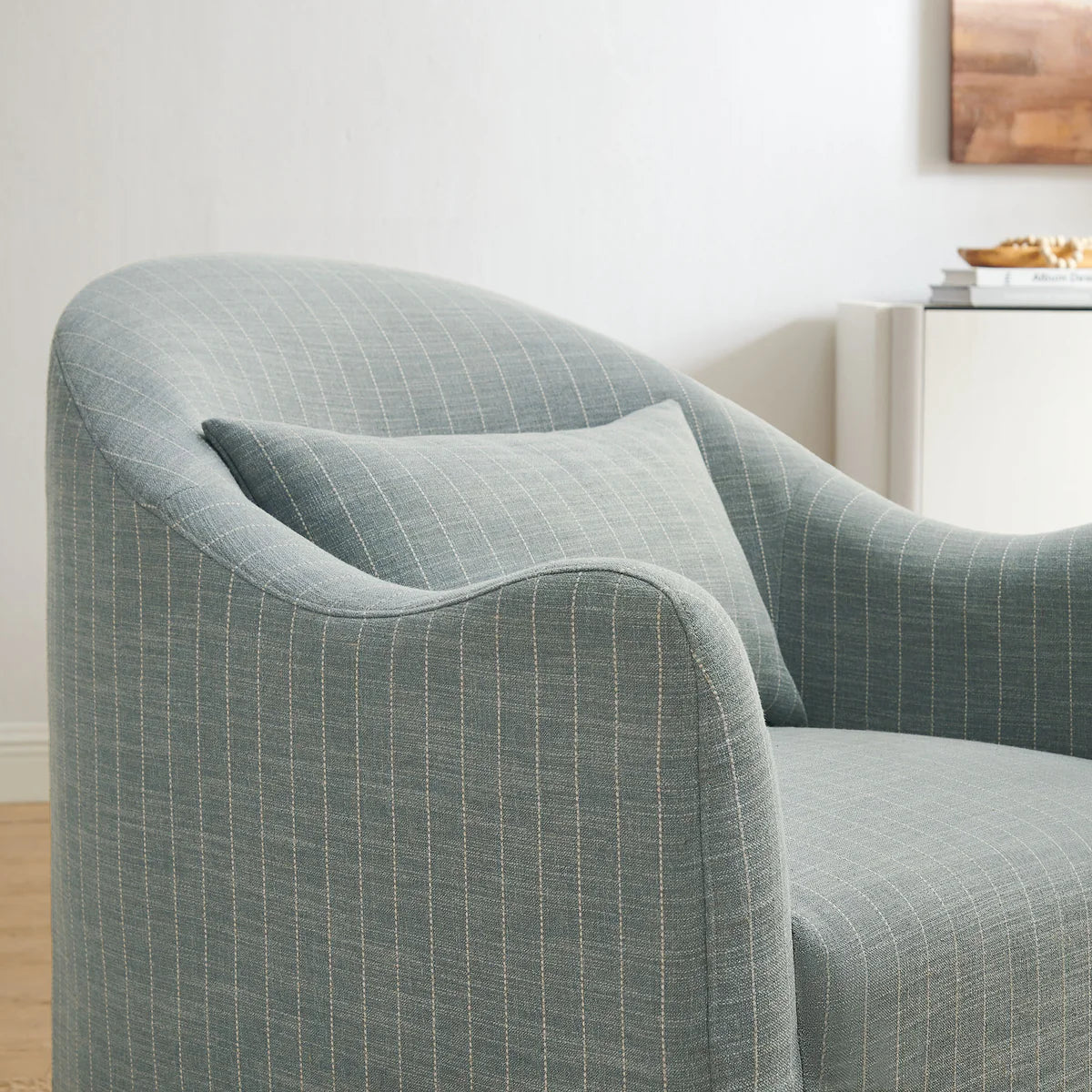 Bardot Slipcovered Striped Upholstered Accent Chair