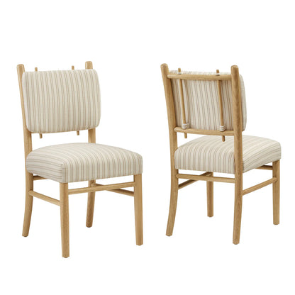 Mauden Striped Upholstered Dining Side Chairs Set of 2