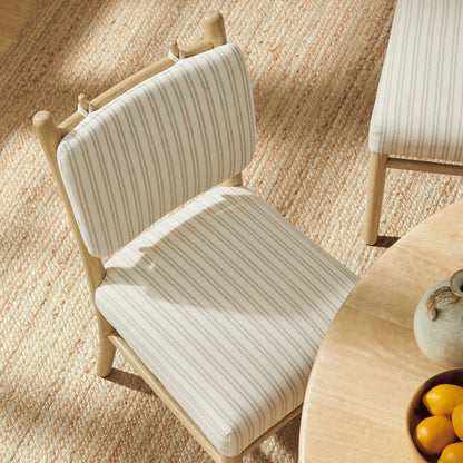 Mauden Striped Upholstered Dining Side Chairs Set of 2