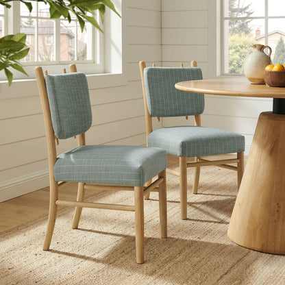 Mauden Striped Upholstered Dining Side Chairs Set of 2