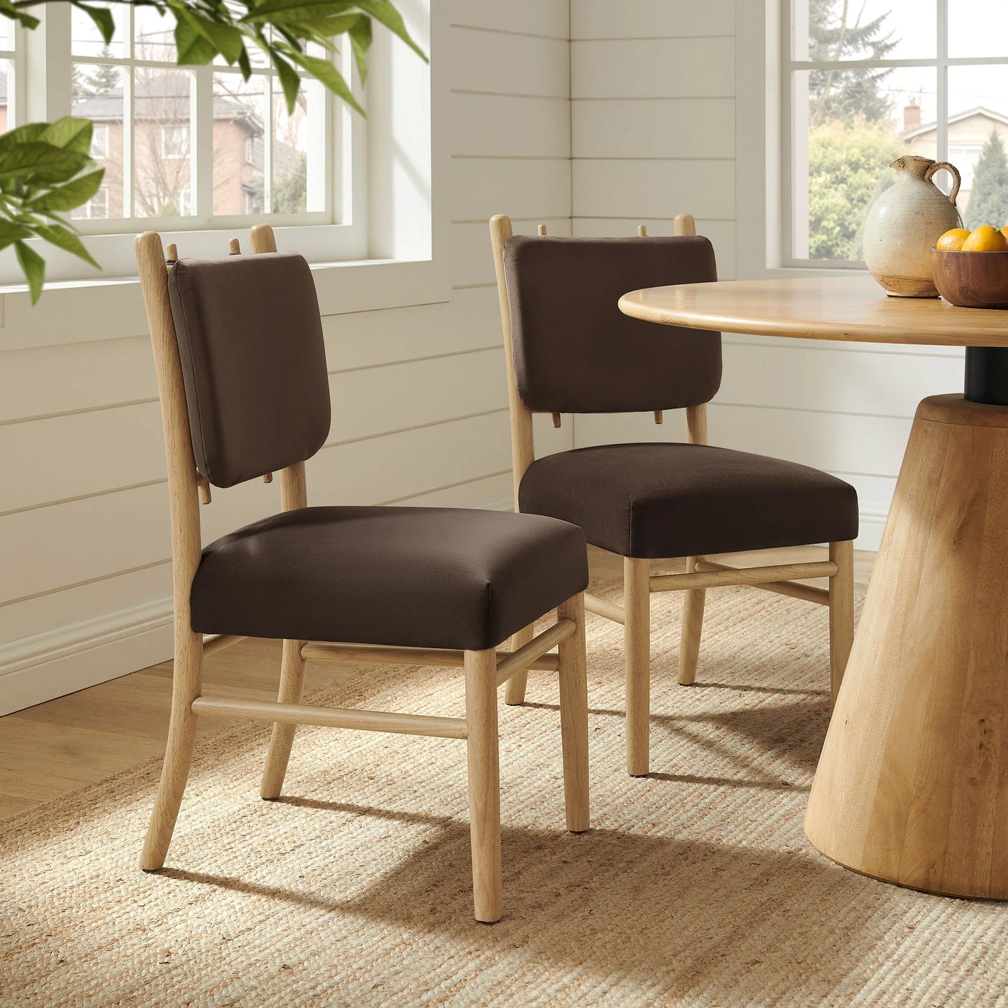 Mauden Performance Velvet Upholstered Dining Side Chairs Set of 2