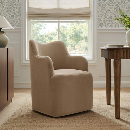 Cordelle Linen Blend Swivel Dining Chair