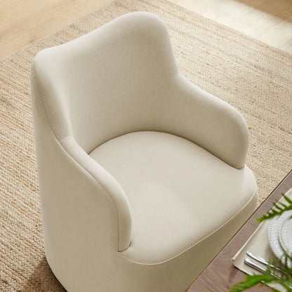 Cordelle Linen Blend Swivel Dining Chair