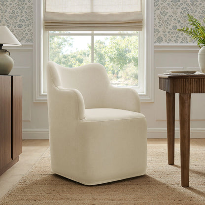 Cordelle Linen Blend Swivel Dining Chair