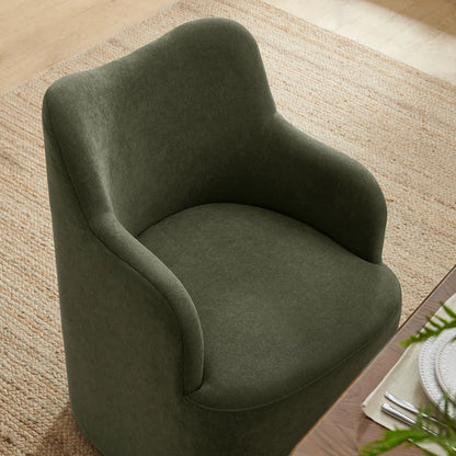 Cordelle Linen Blend Swivel Dining Chair