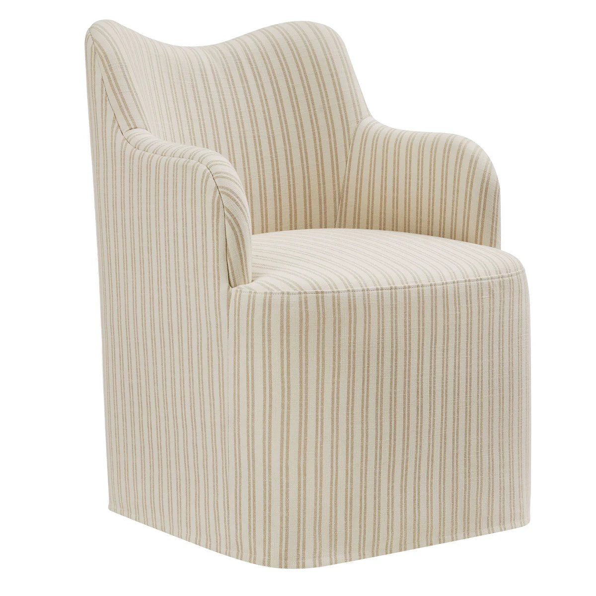 Cordelle Striped Linen Blend Swivel Dining Chair