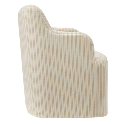 Cordelle Striped Linen Blend Swivel Dining Chair
