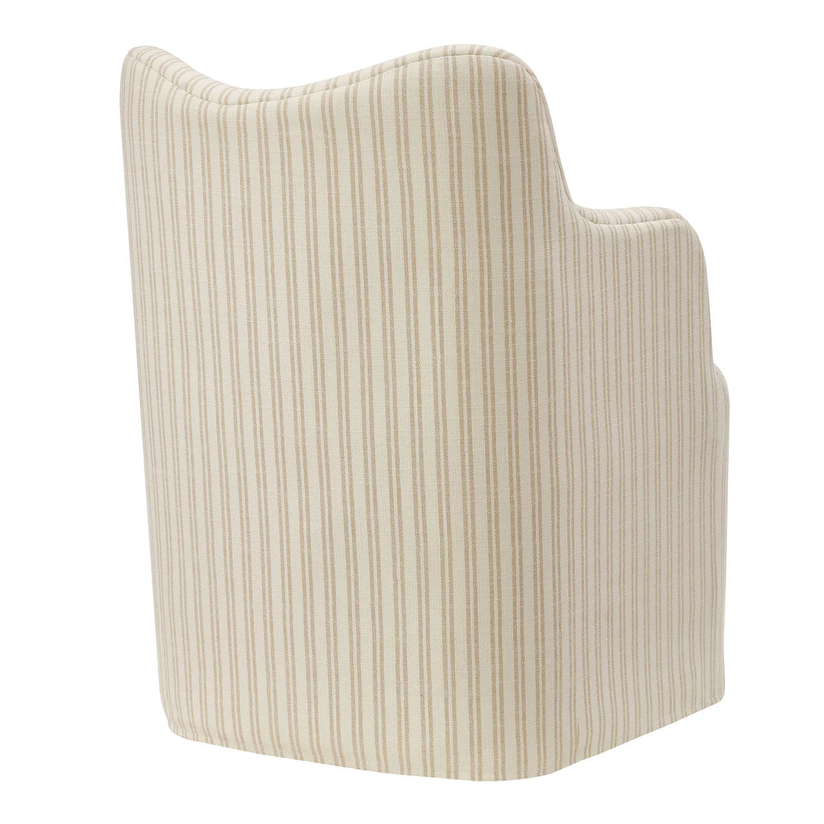 Cordelle Striped Linen Blend Swivel Dining Chair