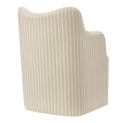 Cordelle Striped Linen Blend Swivel Dining Chair