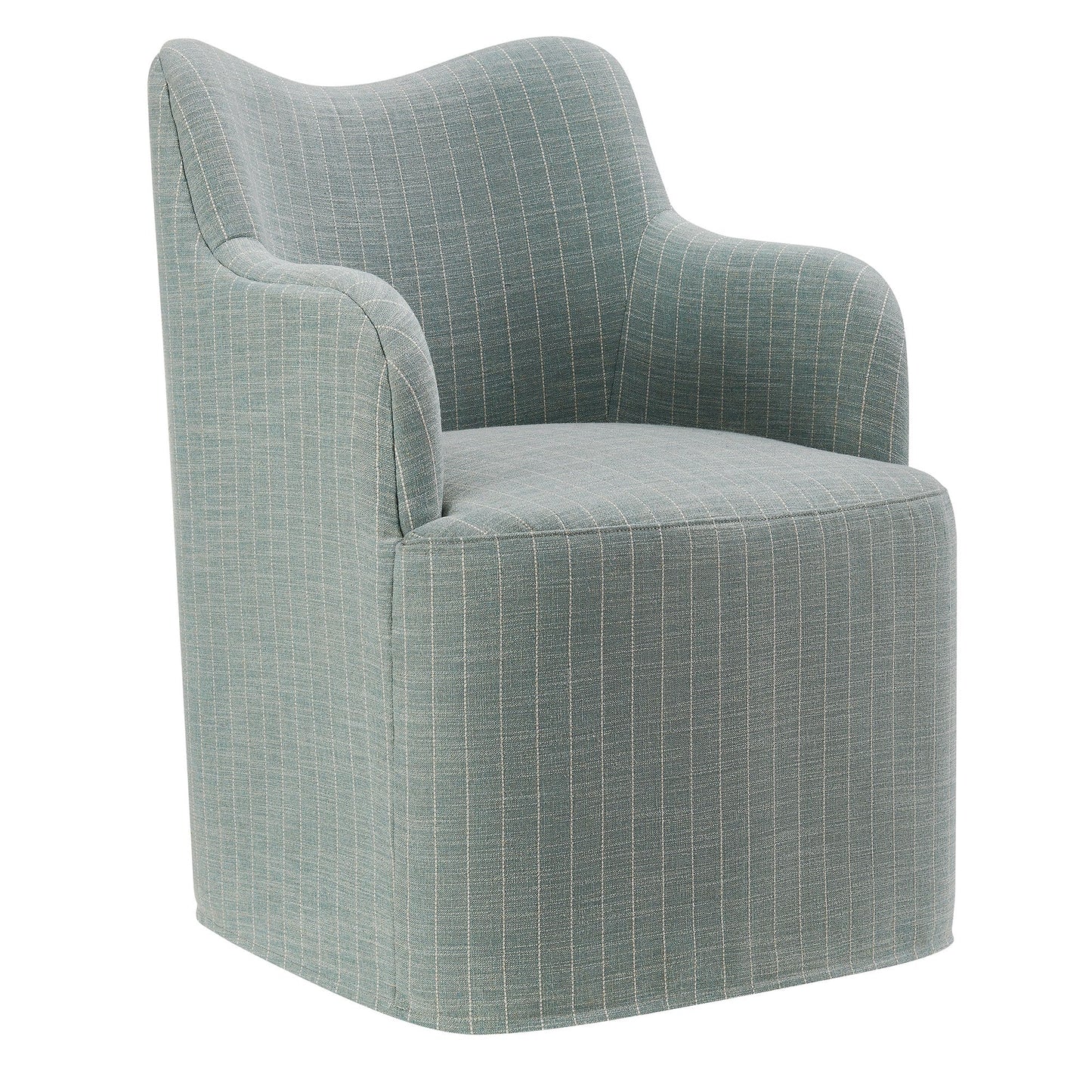 Cordelle Striped Linen Blend Swivel Dining Chair