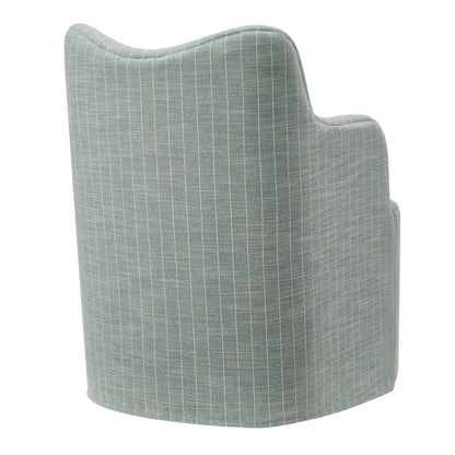 Cordelle Striped Linen Blend Swivel Dining Chair