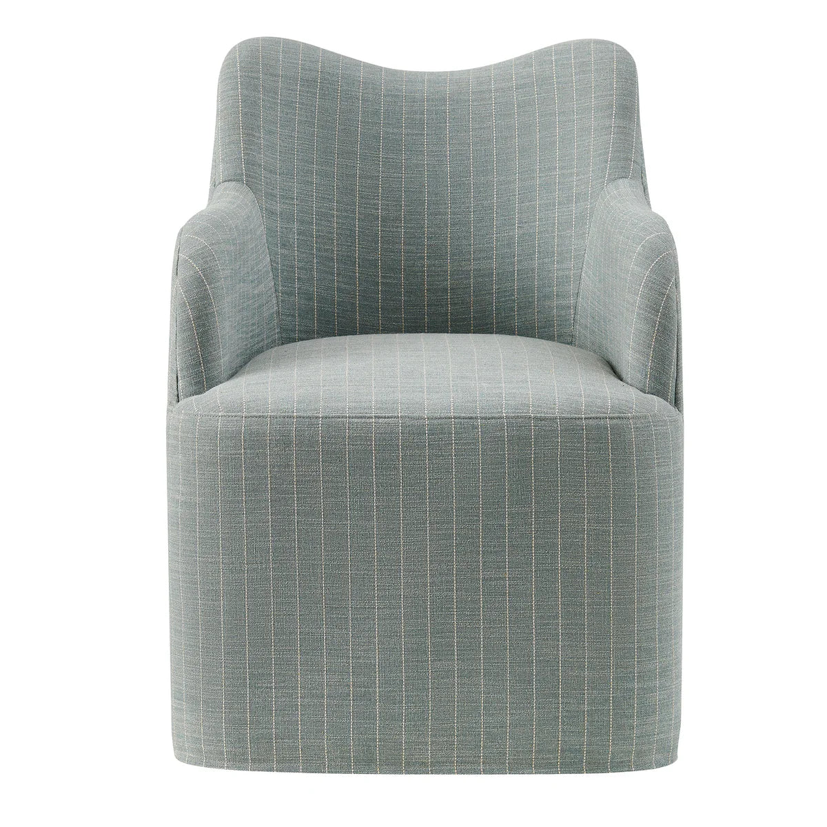 Cordelle Striped Linen Blend Swivel Dining Chair