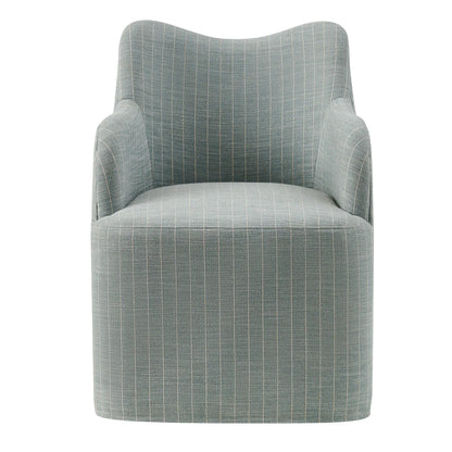 Cordelle Striped Linen Blend Swivel Dining Chair