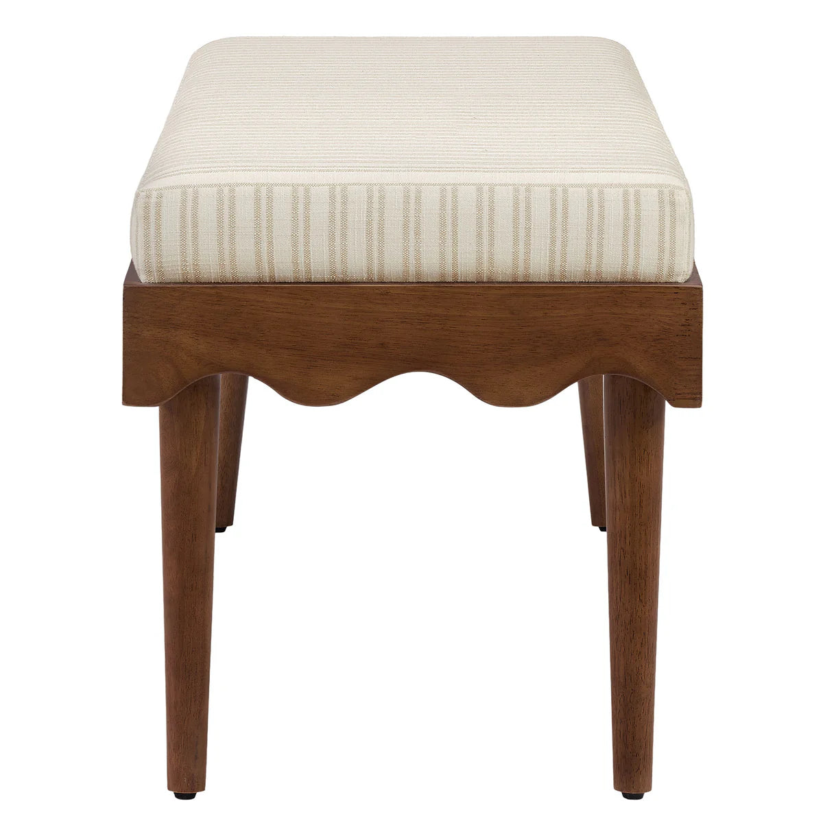 Mirette Scalloped Edge Striped Accent Bench
