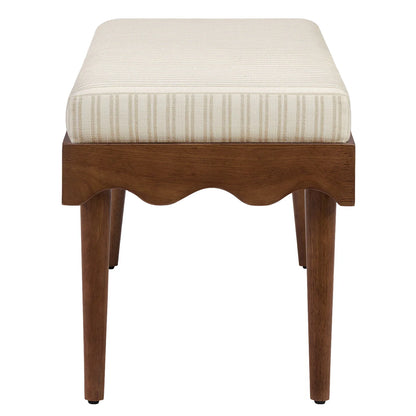 Mirette Scalloped Edge Striped Accent Bench