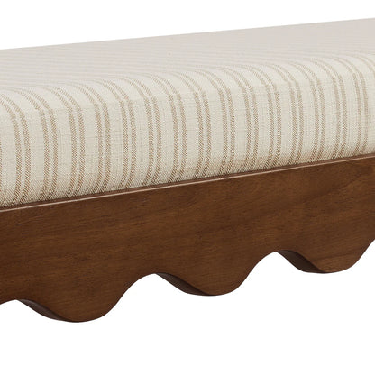 Mirette Scalloped Edge Striped Accent Bench