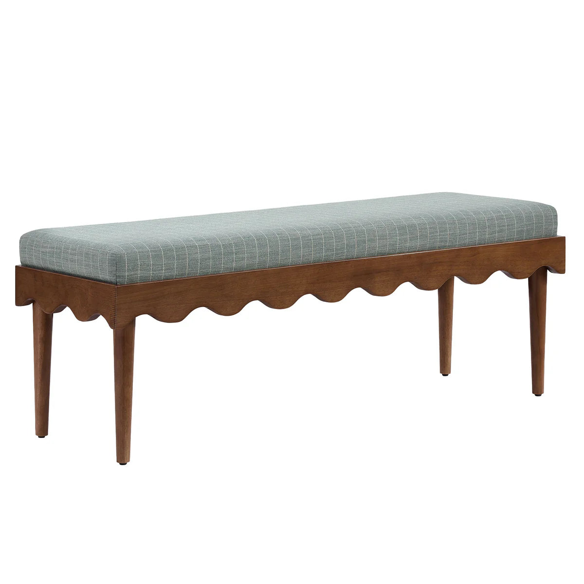 Mirette Scalloped Edge Striped Accent Bench