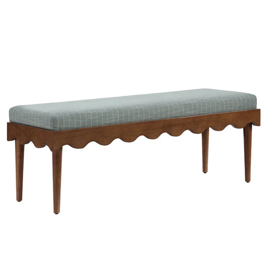 Mirette Scalloped Edge Striped Accent Bench