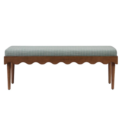 Mirette Scalloped Edge Striped Accent Bench