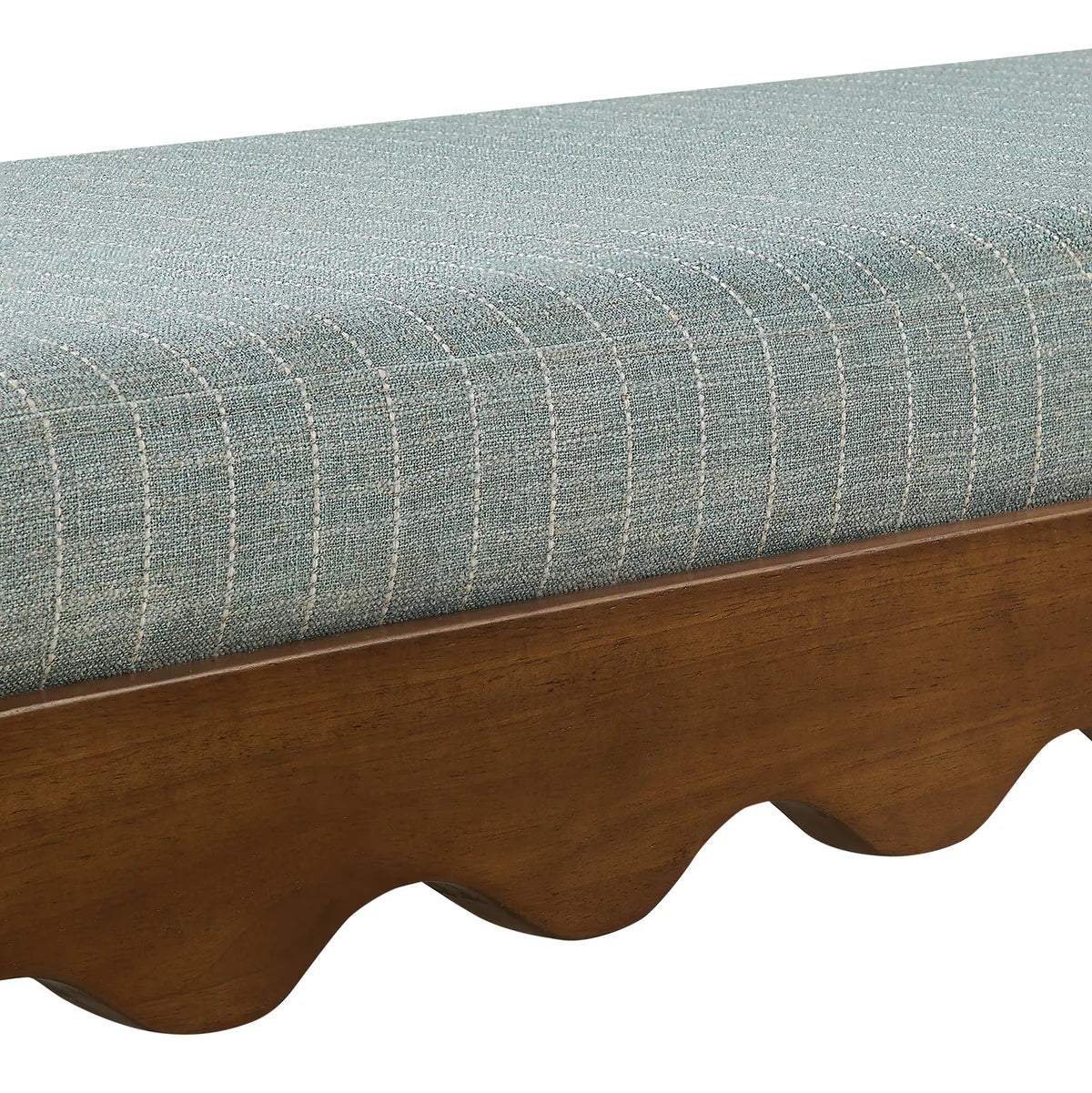 Mirette Scalloped Edge Striped Accent Bench