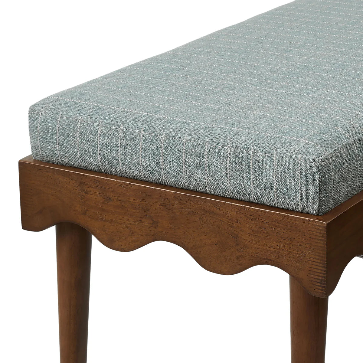 Mirette Scalloped Edge Striped Accent Bench