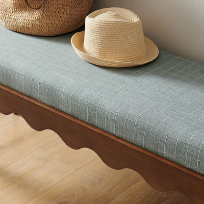 Mirette Scalloped Edge Striped Accent Bench