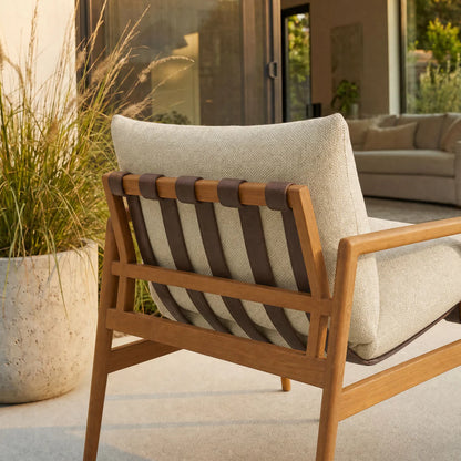 Nomi Outdoor Teak Wood Sling Chair