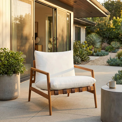 Nomi Outdoor Teak Wood Sling Chair