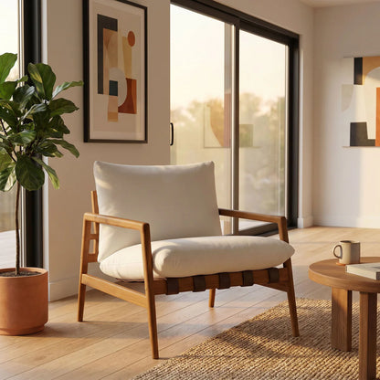 Nomi Outdoor Teak Wood Sling Chair