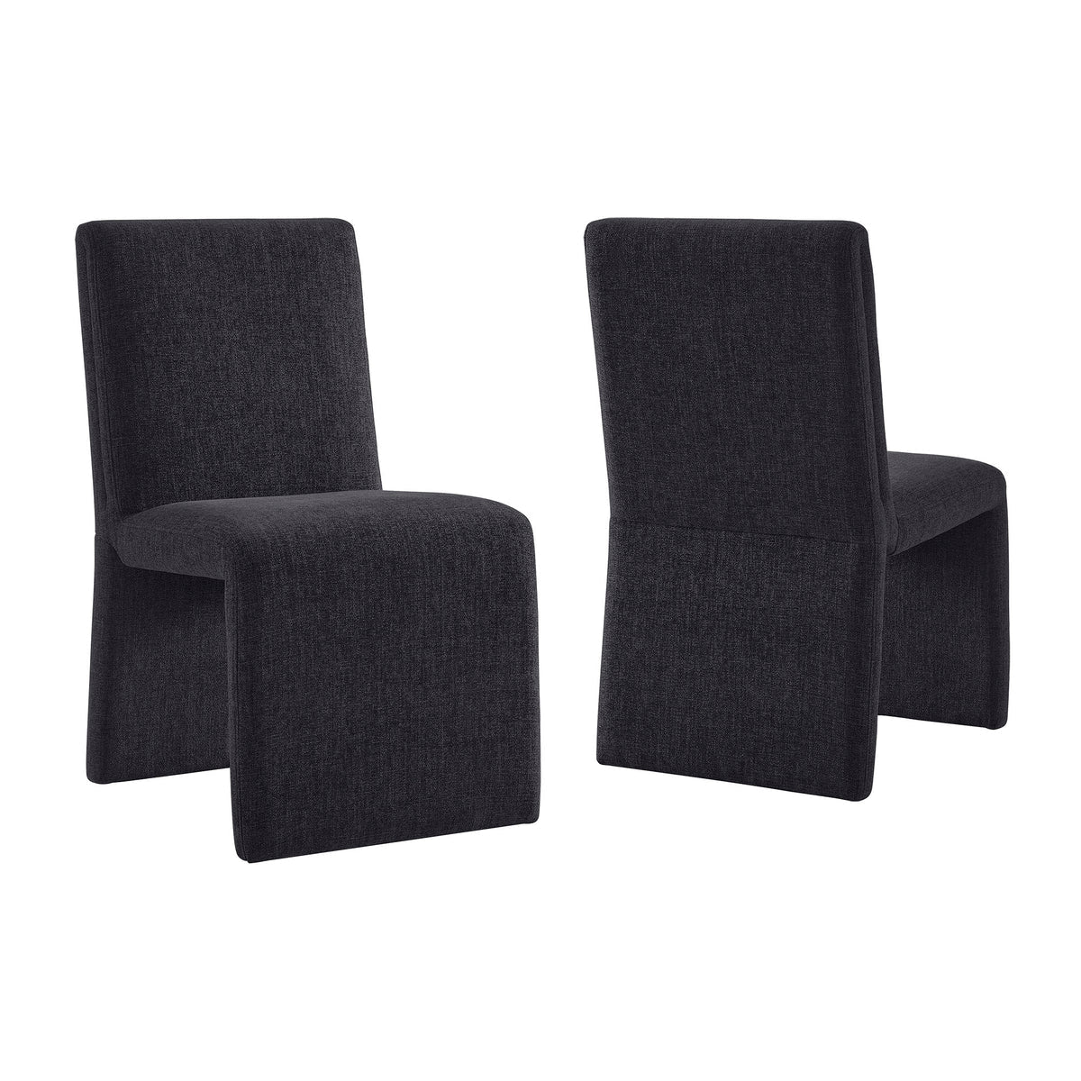 Emory Slub Weave Fabric Dining Chair Set of 2