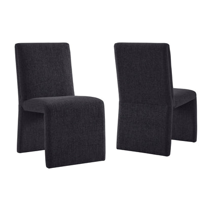 Emory Slub Weave Fabric Dining Chair Set of 2