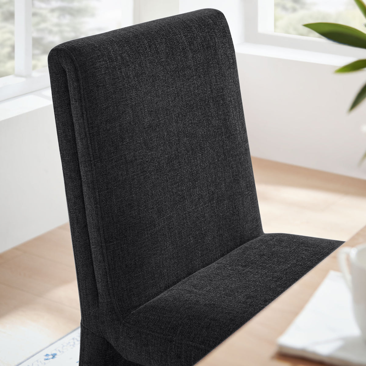 Emory Slub Weave Fabric Dining Chair Set of 2
