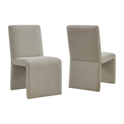 Emory Slub Weave Fabric Dining Chair Set of 2