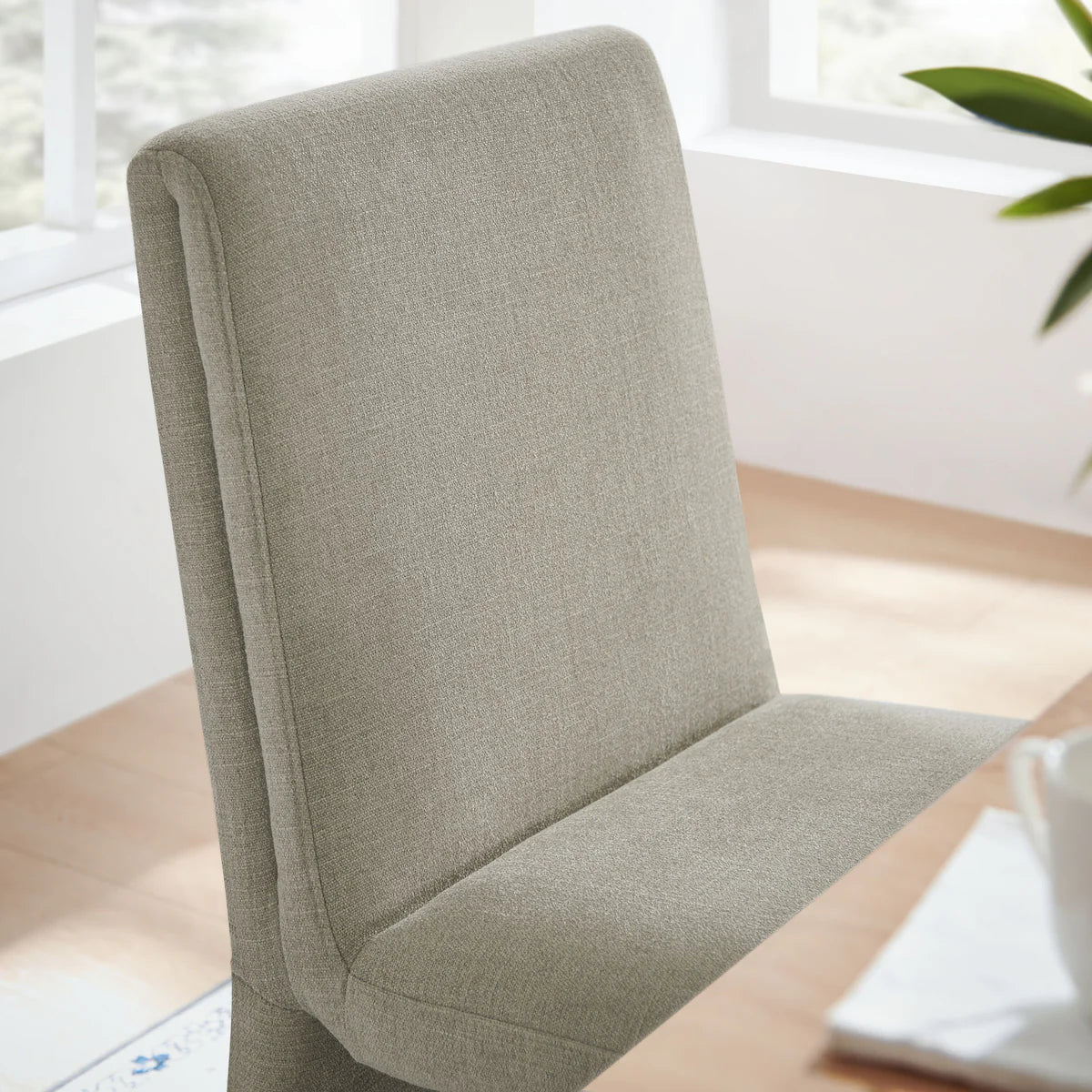 Emory Slub Weave Fabric Dining Chair Set of 2