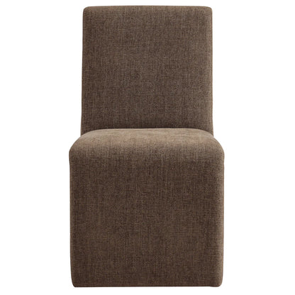 Emory Slub Weave Fabric Dining Chair Set of 2