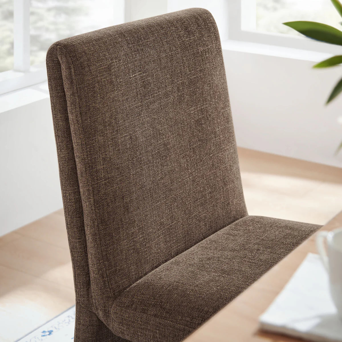 Emory Slub Weave Fabric Dining Chair Set of 2