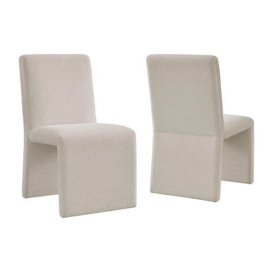Emory Slub Weave Fabric Dining Chair Set of 2