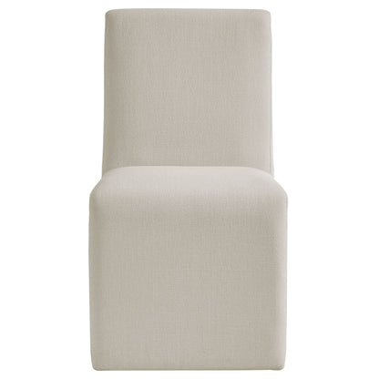 Emory Slub Weave Fabric Dining Chair Set of 2