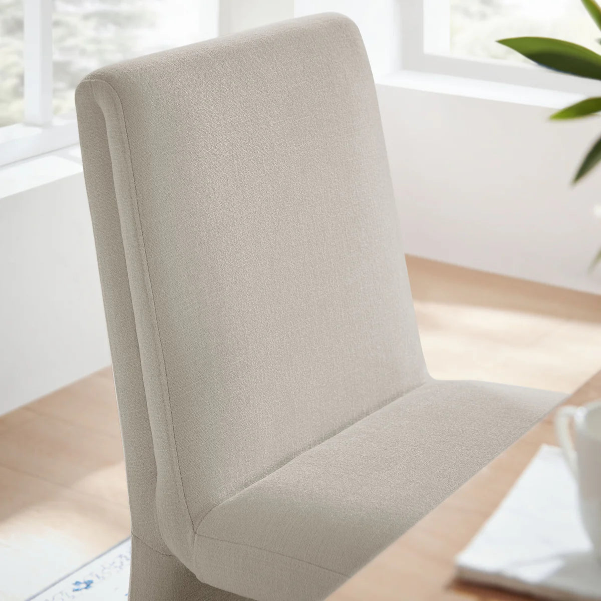 Emory Slub Weave Fabric Dining Chair Set of 2