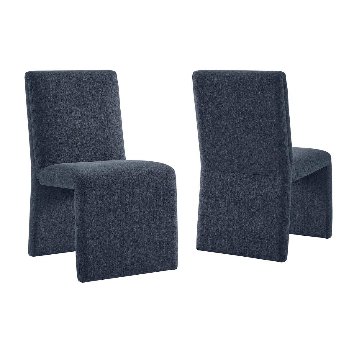 Emory Slub Weave Fabric Dining Chair Set of 2