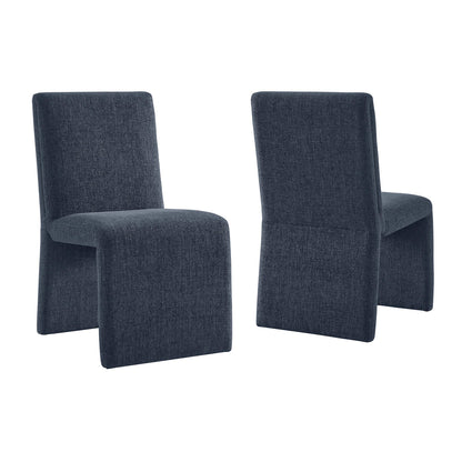 Emory Slub Weave Fabric Dining Chair Set of 2