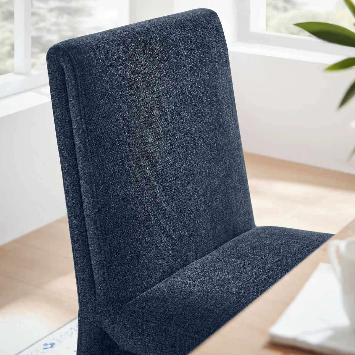 Emory Slub Weave Fabric Dining Chair Set of 2